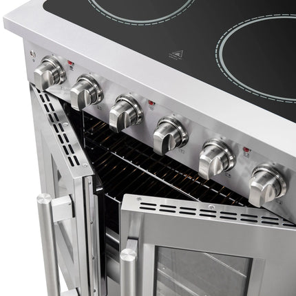 Forno Galiano 30-Inch Freestanding French Door Electric Range, True Convection, Energy Efficient FORNO