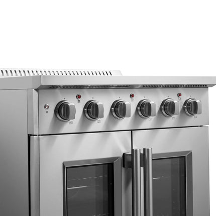 Forno Galiano 30-Inch Freestanding French Door Electric Range, True Convection, Energy Efficient FORNO