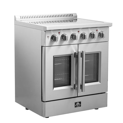 Forno Galiano 30-Inch Freestanding French Door Electric Range, True Convection, Energy Efficient FORNO
