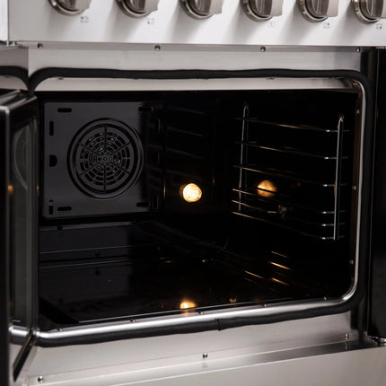 Forno Galiano 30-Inch Freestanding French Door Electric Range, True Convection, Energy Efficient FORNO