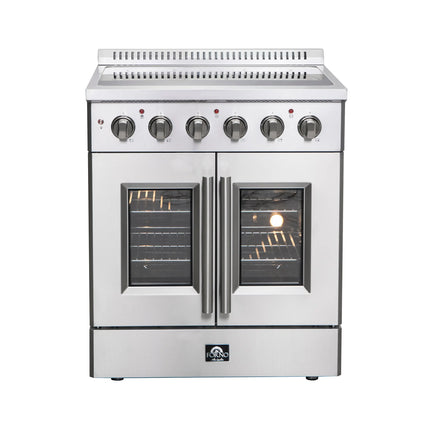 Forno Galiano 30-Inch Freestanding French Door Electric Range, True Convection, Energy Efficient FORNO