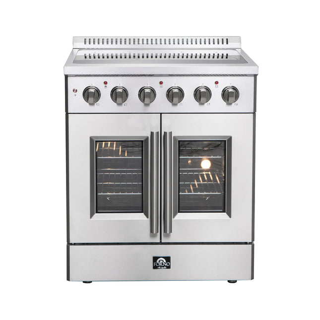 Forno Galiano 30-Inch Freestanding French Door Electric Range, True Convection, Energy Efficient FORNO
