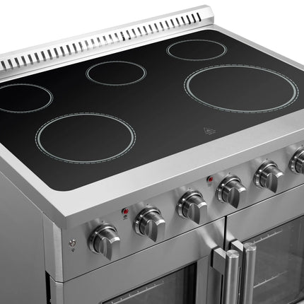 Forno Galiano 36-Inch Freestanding French Door Electric Range, True Convection, Energy Efficient FORNO