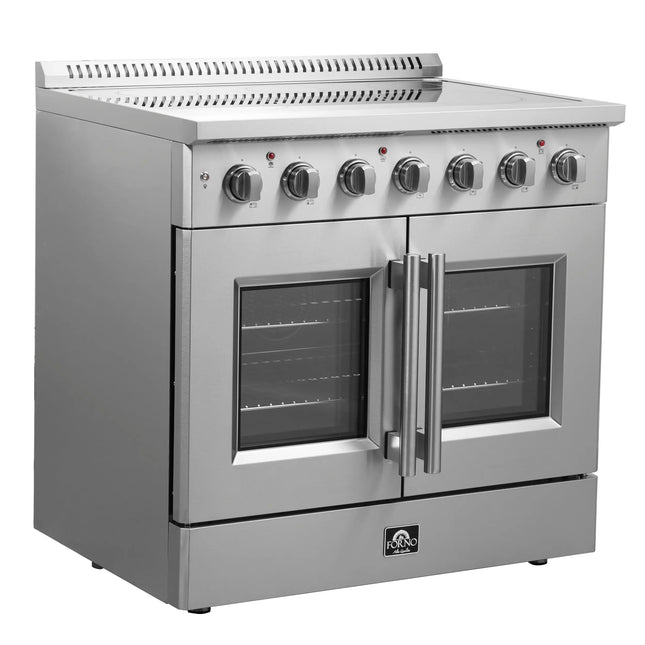 Forno Galiano 36-Inch Freestanding French Door Electric Range, True Convection, Energy Efficient FORNO