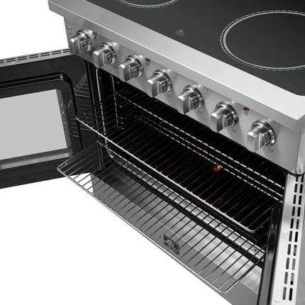 Forno Galiano 36-Inch Freestanding French Door Electric Range, True Convection, Energy Efficient FORNO