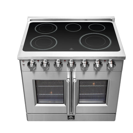 Forno Massimo 36-Inch Freestanding French Door Electric Range, True Convection Oven FORNO
