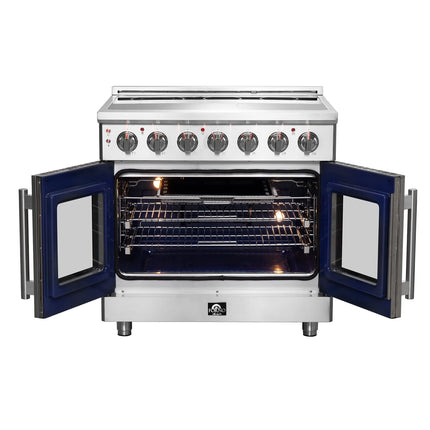 Forno Massimo 36-Inch Freestanding French Door Electric Range, True Convection Oven FORNO