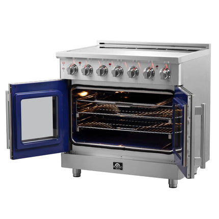 Forno Massimo 36-Inch Freestanding French Door Electric Range, True Convection Oven FORNO