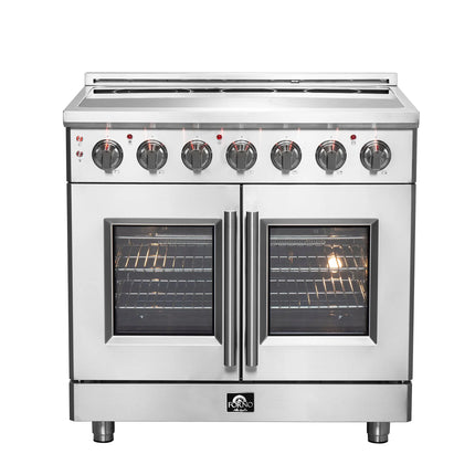 Forno Massimo 36-Inch Freestanding French Door Electric Range, True Convection Oven FORNO