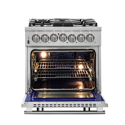 Forno Massimo 30-Inch Freestanding Dual Fuel Range, 4 Burners, Double Convection Ovens FORNO