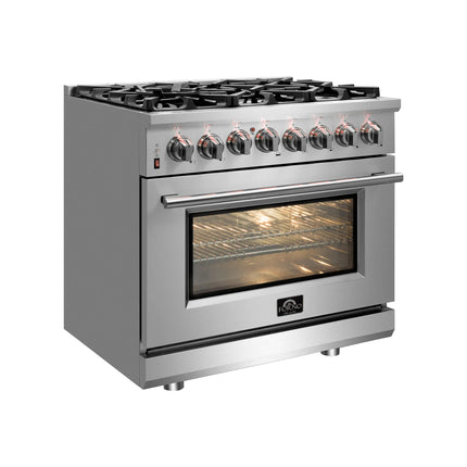 Forno Massimo 30-Inch Freestanding Dual Fuel Range, 4 Burners, Double Convection Ovens FORNO