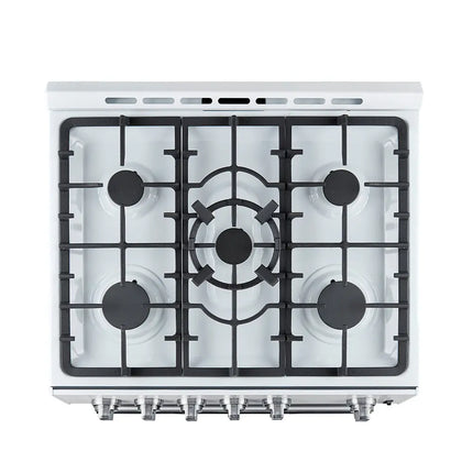 Forno Leonardo Espresso 30-Inch White Gas Range, 5 Burners, 39,500 BTU, 5 cu.ft Convection Oven FORNO