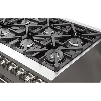Forno Massimo 48-Inch Freestanding Dual Fuel Range, 8 Burners, Double Convection Ovens FORNO