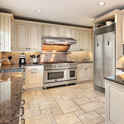 Forno Massimo 48-Inch Freestanding Dual Fuel Range, 8 Burners, Double Convection Ovens FORNO