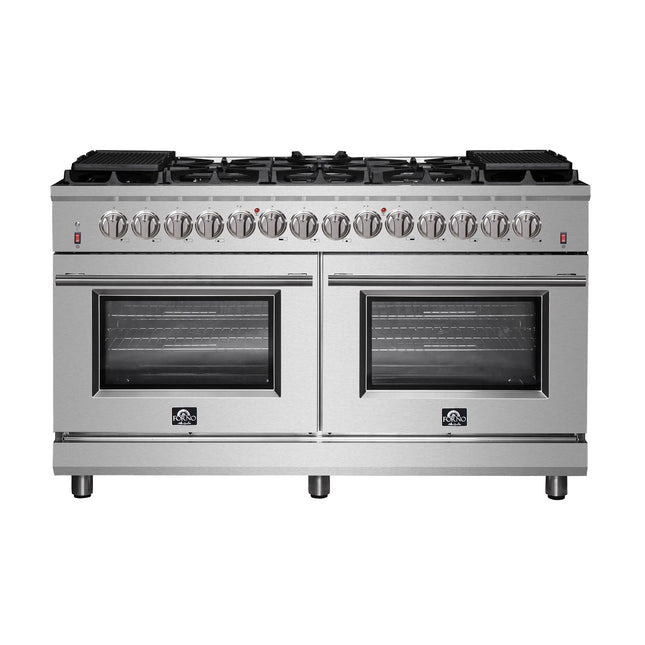 Forno Massimo 60-Inch Freestanding Dual Fuel Range, 10 Burners, Double Convection Ovens FORNO