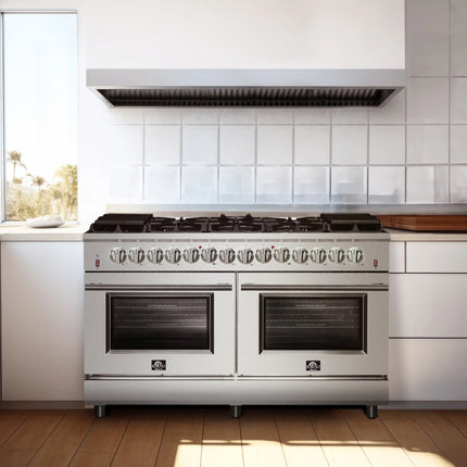Forno Massimo 60-Inch Freestanding Dual Fuel Range, 10 Burners, Double Convection Ovens FORNO