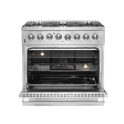 Forno Galiano 36-Inch Freestanding Dual Fuel Range, 6 Burners, Double Convection Ovens FORNO