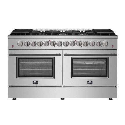 Forno Galiano 60-Inch Freestanding Dual Fuel Range, 10 Burners, Double Convection Ovens FORNO