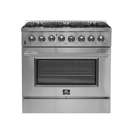 Forno Galiano 36-Inch Freestanding Dual Fuel Range, 6 Burners, Double Convection Ovens FORNO