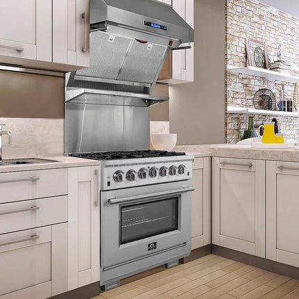 Forno Capriasca 30-Inch Freestanding Dual Fuel Range, 4 Burners, True Convection Oven FORNO