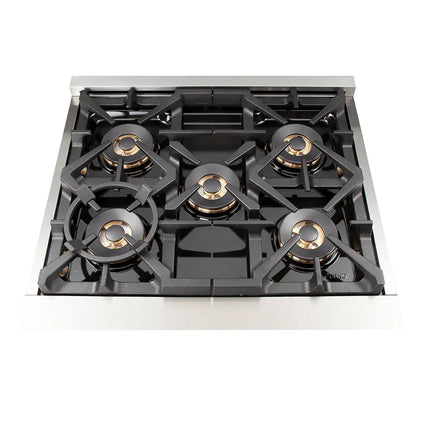 Forno Capriasca 30-Inch Freestanding Dual Fuel Range, 4 Burners, True Convection Oven FORNO
