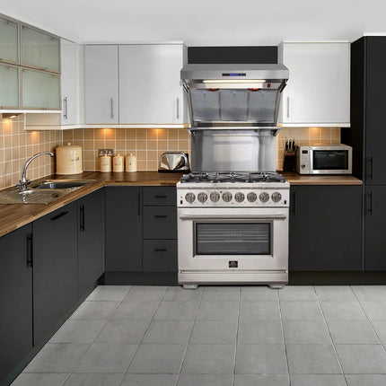 Forno Capriasca 36-Inch Freestanding Dual Fuel Range, 6 Burners, True Convection Oven FORNO
