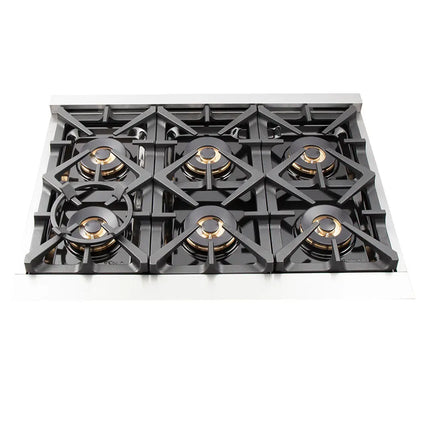 Forno Capriasca 36-Inch Freestanding Dual Fuel Range, 6 Burners, True Convection Oven FORNO