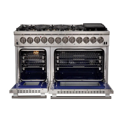 Forno Capriasca 48-Inch Freestanding Dual Fuel Range, 8 Burners, True Convection Oven FORNO