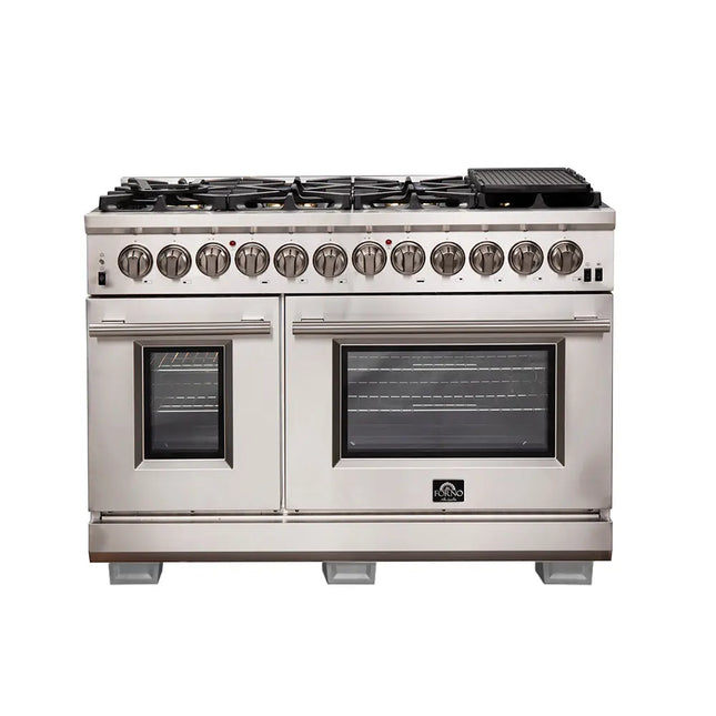 Forno Capriasca 48-Inch Freestanding Dual Fuel Range, 8 Burners, True Convection Oven FORNO