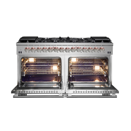 Forno Capriasca 60-Inch Freestanding Dual Fuel Range, 10 Burners, True Convection Oven FORNO