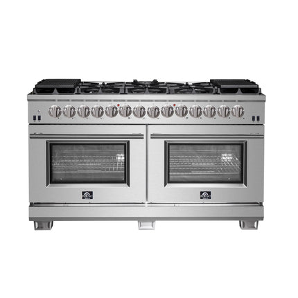 Forno Capriasca 60-Inch Freestanding Dual Fuel Range, 10 Burners, True Convection Oven FORNO