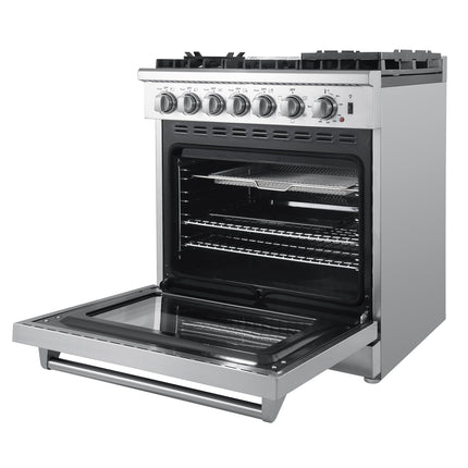 Forno Lazio 30-Inch Freestanding Dual Fuel Range, 5 Burners, True Convection Oven FORNO