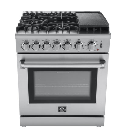 Forno Lazio 30-Inch Freestanding Dual Fuel Range, 5 Burners, True Convection Oven FORNO