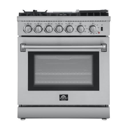 Forno Lazio 30-Inch Freestanding Dual Fuel Range, 5 Burners, True Convection Oven FORNO