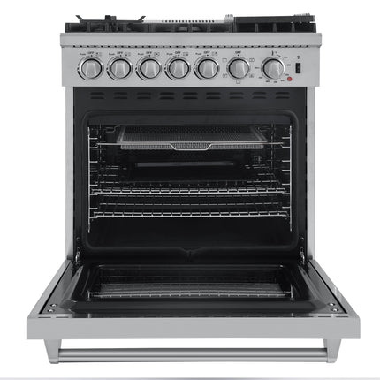 Forno Lazio 30-Inch Freestanding Dual Fuel Range, 5 Burners, True Convection Oven FORNO