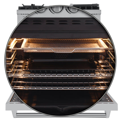 Forno Lazio 30-Inch Freestanding Dual Fuel Range, 5 Burners, True Convection Oven FORNO
