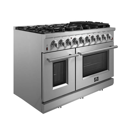 Forno Massimo 48-Inch Freestanding Gas Range, 8 Burners, True Convection Oven FORNO