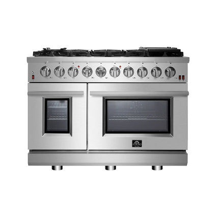 Forno Massimo 48-Inch Freestanding Gas Range, 8 Burners, True Convection Oven FORNO