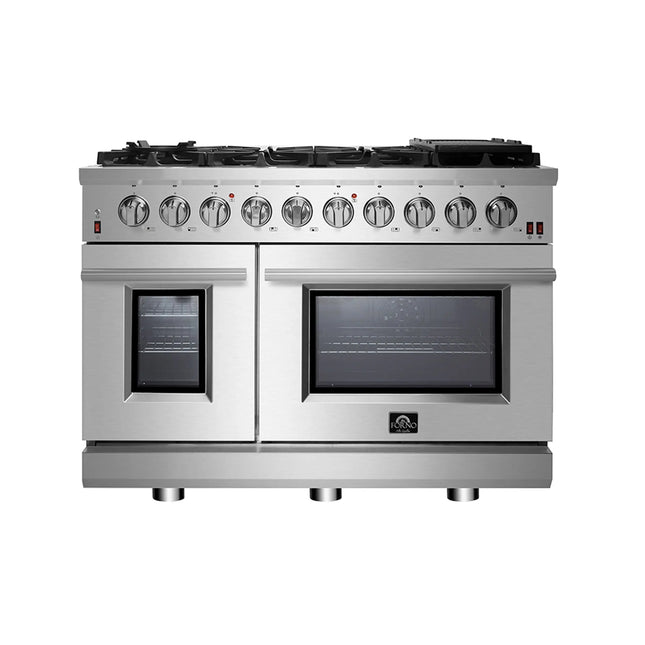 Forno Massimo 48-Inch Freestanding Gas Range, 8 Burners, True Convection Oven FORNO