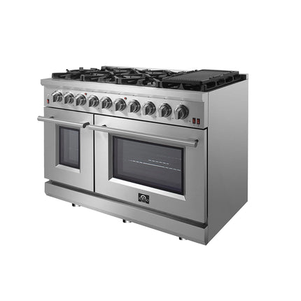 Forno Massimo 48-Inch Freestanding Gas Range, 8 Burners, True Convection Oven FORNO