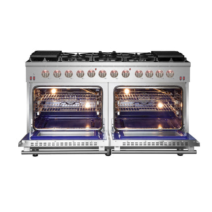 Forno Massimo 60-Inch Freestanding Gas Range, 10 Burners, True Convection Oven FORNO