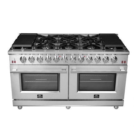 Forno Massimo 60-Inch Freestanding Gas Range, 10 Burners, True Convection Oven FORNO