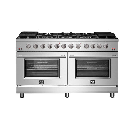 Forno Massimo 60-Inch Freestanding Gas Range, 10 Burners, True Convection Oven FORNO