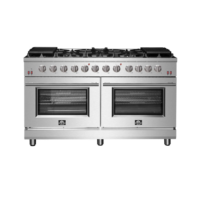 Forno Massimo 60-Inch Freestanding Gas Range, 10 Burners, True Convection Oven FORNO