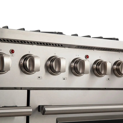Forno Galiano 48-Inch Freestanding Gas Range, Stainless Steel, 8 Burners, 107,000 BTU, Griddle, Double Ovens, Energy Efficient FORNO