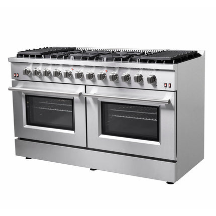 Forno Galiano 60-Inch Freestanding Gas Range, 10 Burners, Double Ovens, Griddle, Energy Efficient FORNO