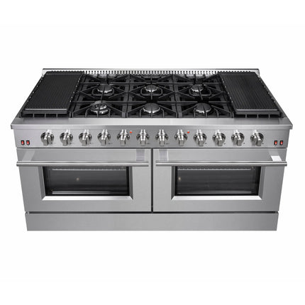 Forno Galiano 60-Inch Freestanding Gas Range, 10 Burners, Double Ovens, Griddle, Energy Efficient FORNO