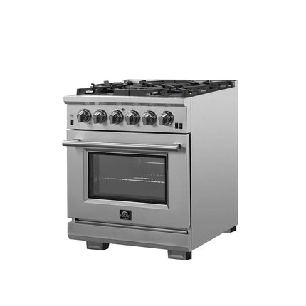 Forno Capriasca 30-Inch Freestanding Gas Range, 4 Burners, True Convection Oven FORNO