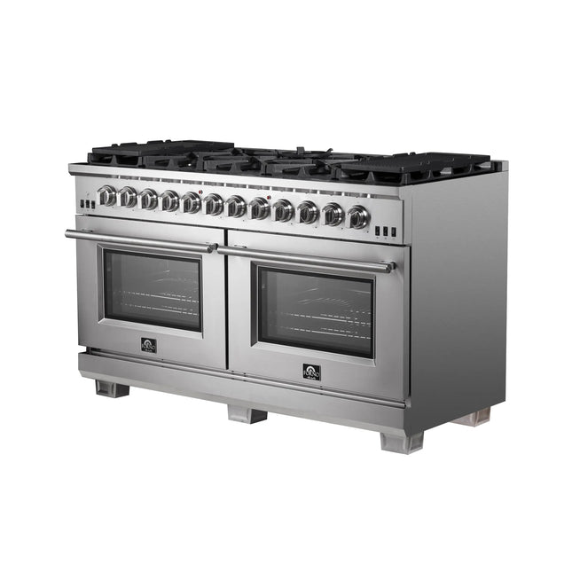 Forno Capriasca 60-Inch Freestanding Gas Range, 10 Burners, True Convection Oven FORNO