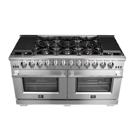 Forno Capriasca 60-Inch Freestanding Gas Range, 10 Burners, True Convection Oven FORNO